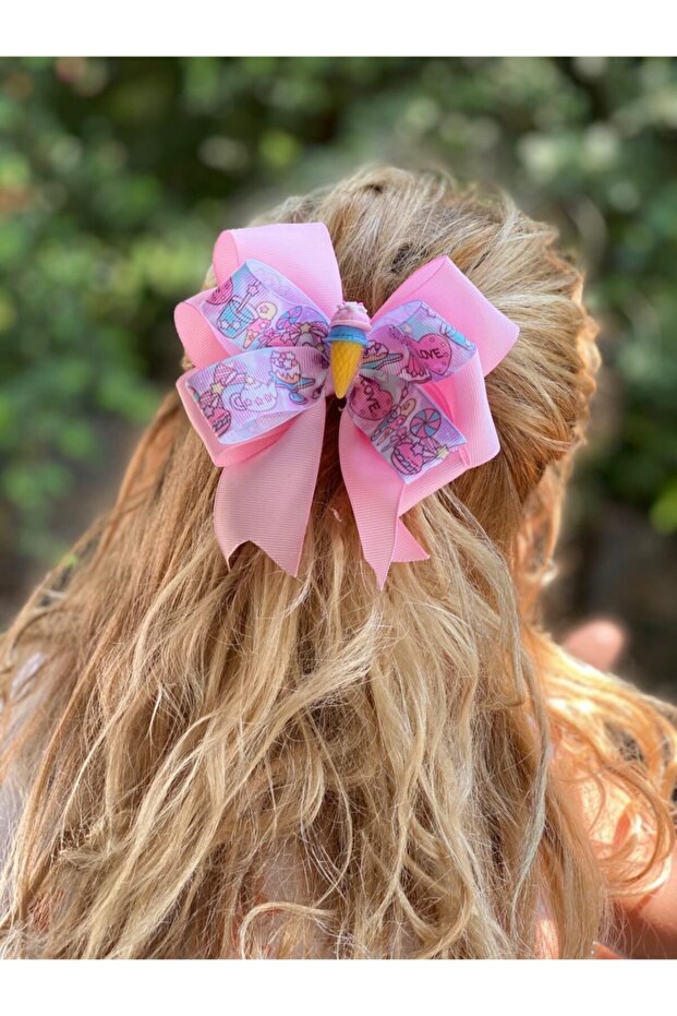 Pink Bow Cake Cake Ice Ice Cream Metal Clip Candy Buckle