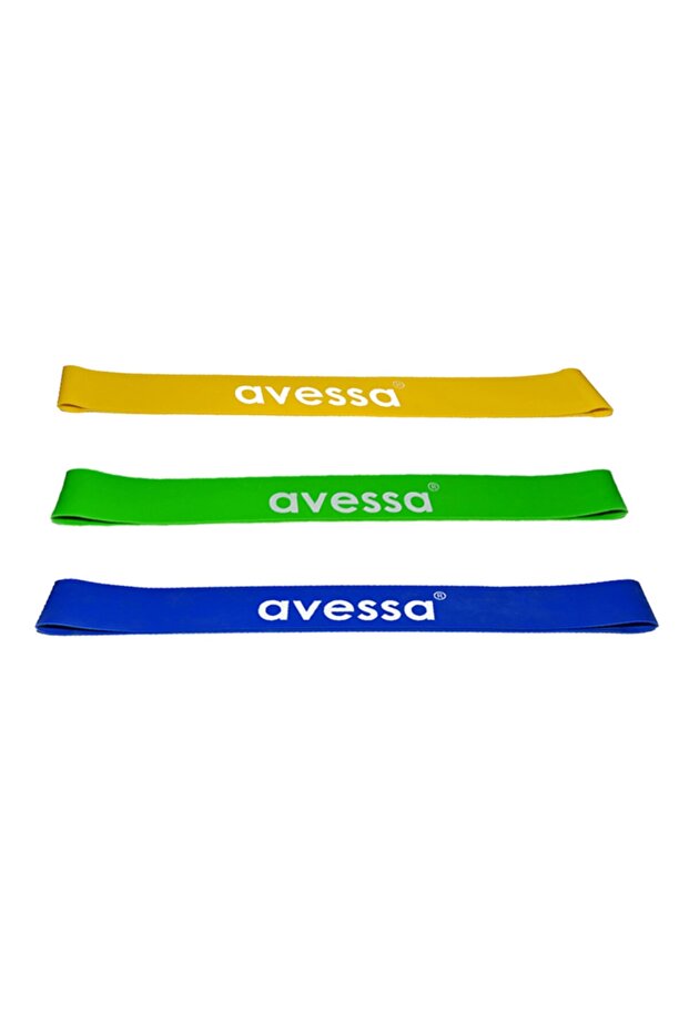 Blue Latex Aerobic Resistance Set 3 Pieces