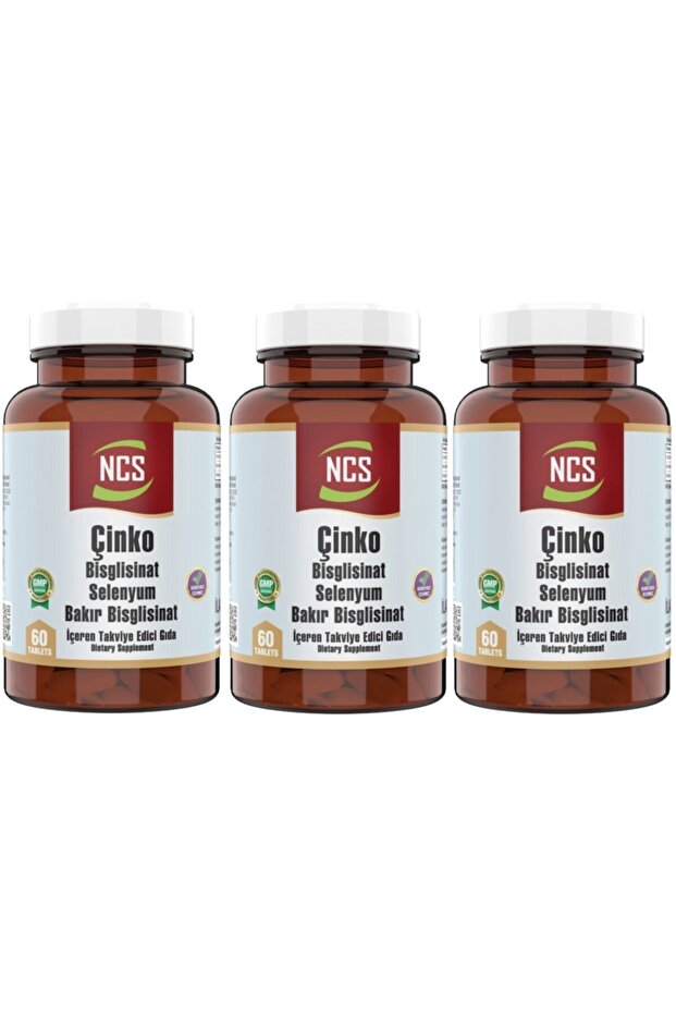 Zinc & Copper & Selenium Zinc 3 X 60 Tablet = 180 Tablets