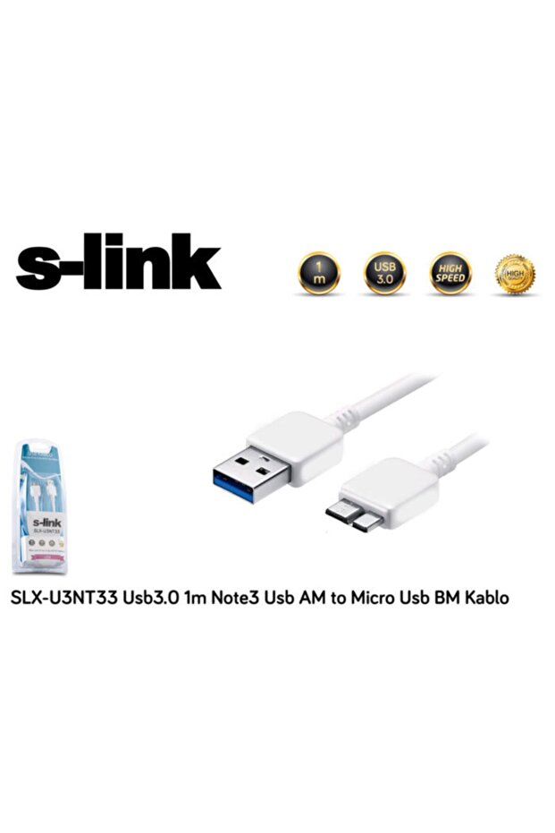 S-link Slx-u3nt33 1m Micro Usb3.0 Samsung Note3/s5 Data + Şarj Kablosu - 4