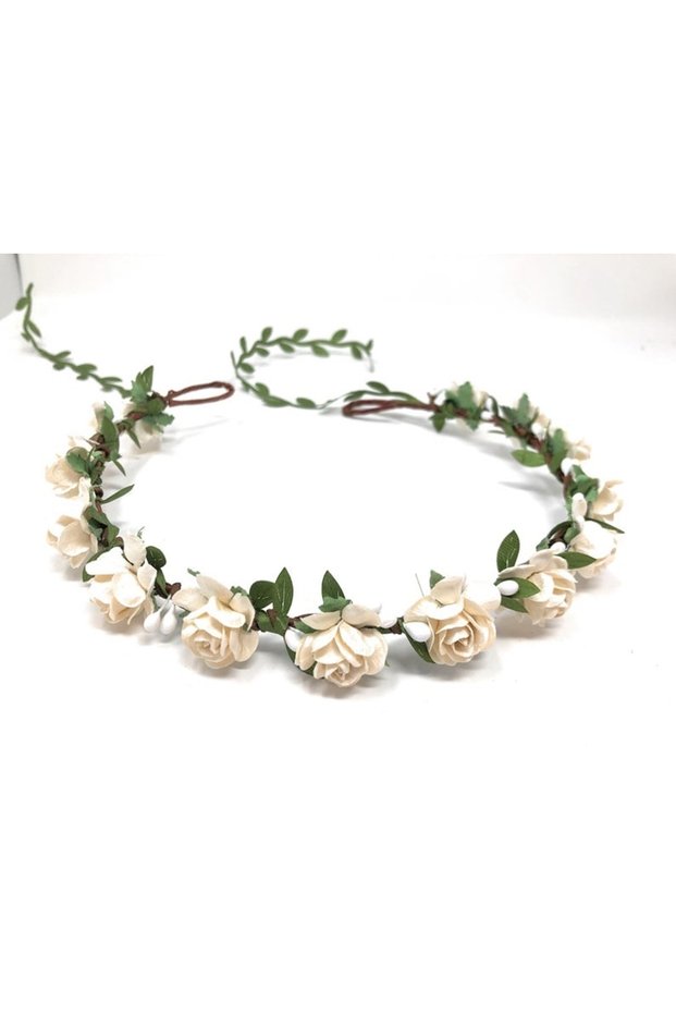 Cream Leaf,Floral Bridal Crown Bridal Hair Accessory,Bridal Hairpin Henna Crown