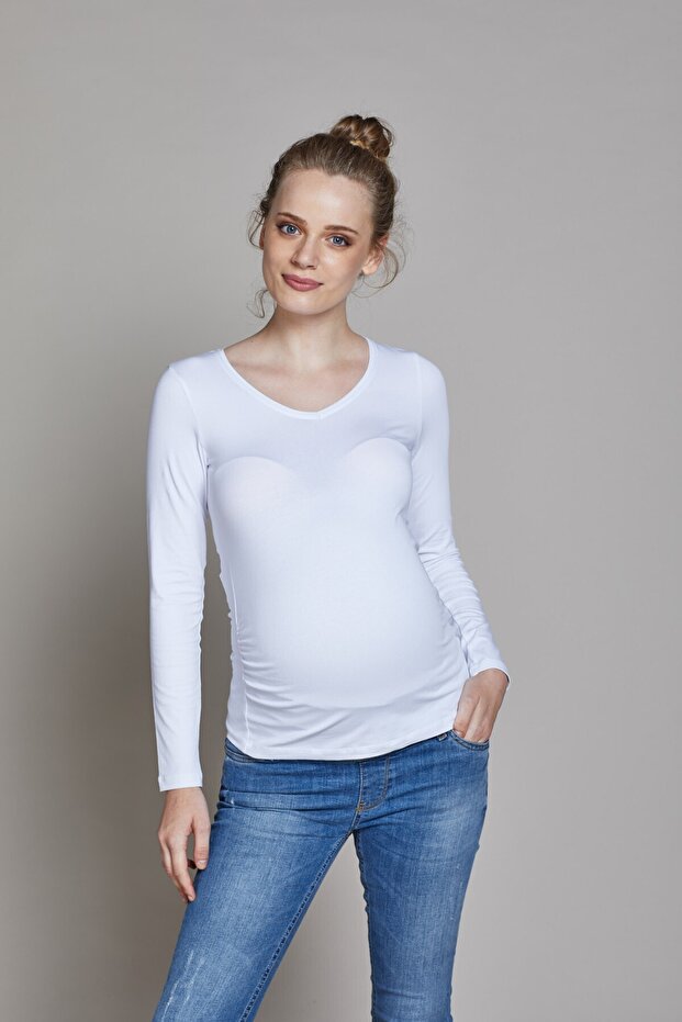 Uzun Kollu Basic Hamile Tişörtü Marni - 1