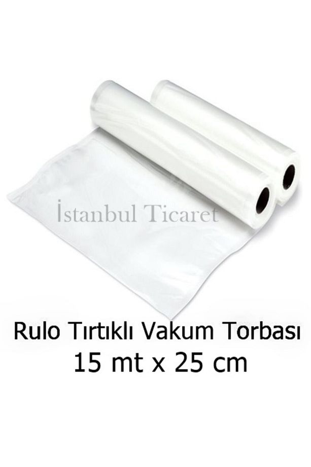 Tırtıklı (gofrajlı) Vakum Torbası- Poşeti - Rulo 15 Mt X 25 Cm - 3