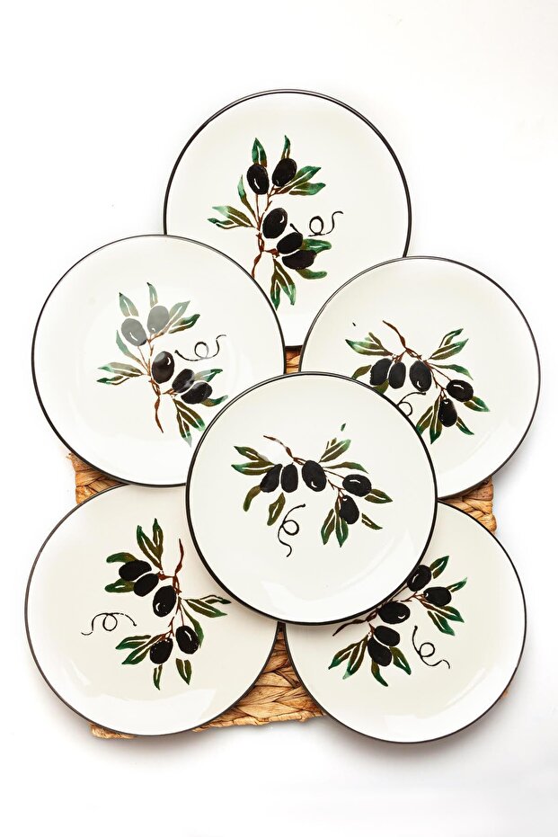 طبق كيك دائري مكون من 6 قطع من Mart Home Olive