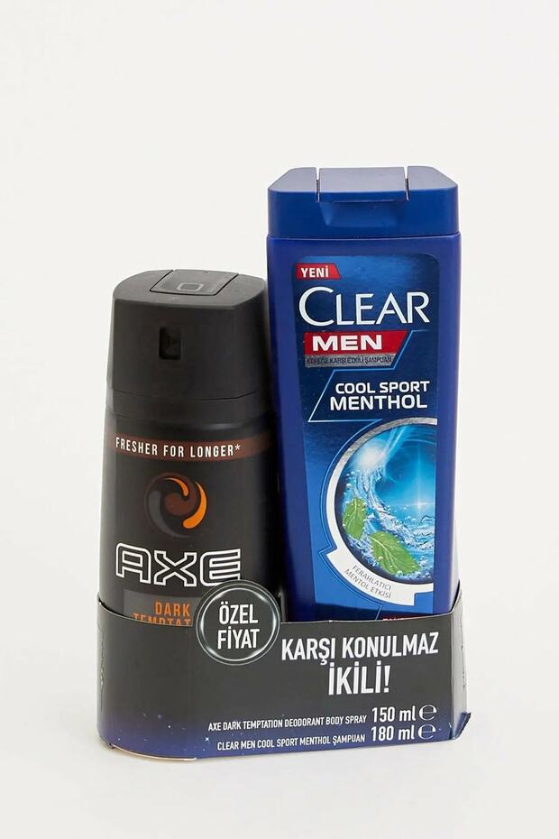 Dark Temptation Deodorant Body Spray + Clear Men Cool Sport Menthol Şampuan - 1