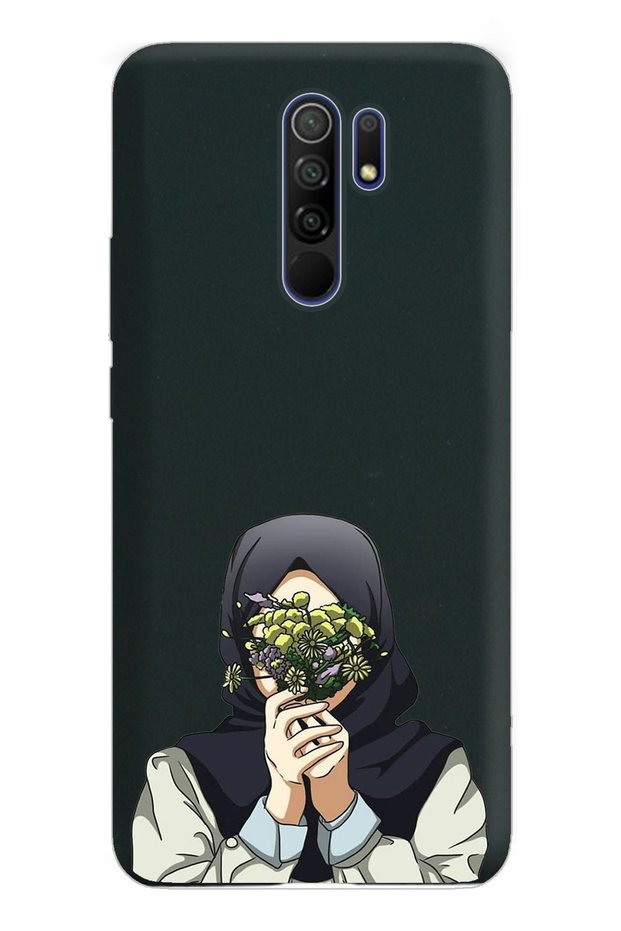 Rubber Phone Case with Interior Flower Girl Design Huawei Xiomai Redmi 9