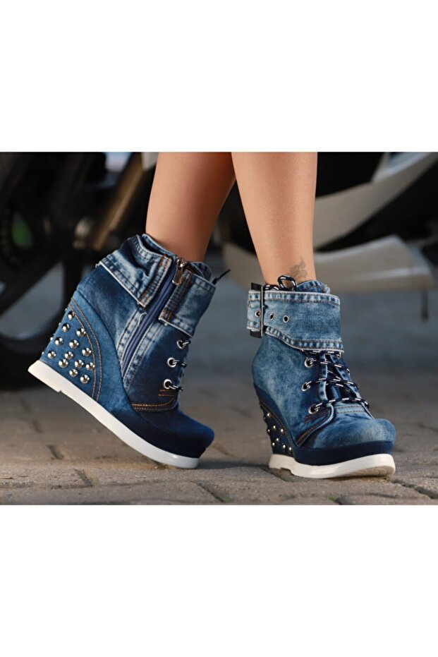 Kadın Mavi Kot Bot - 1