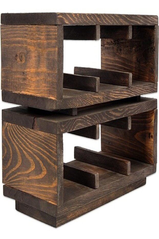 6'lı Ahşap Rustik Şaraplık - 2