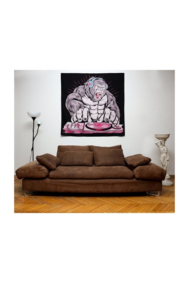 Dj Monkey Figürlü Duvar Örtüsü 150x150