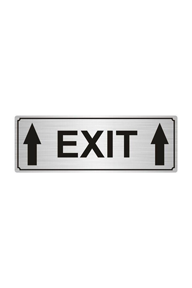 Exit Direction Sign 7 cm X 20 cm Silver Color Metal