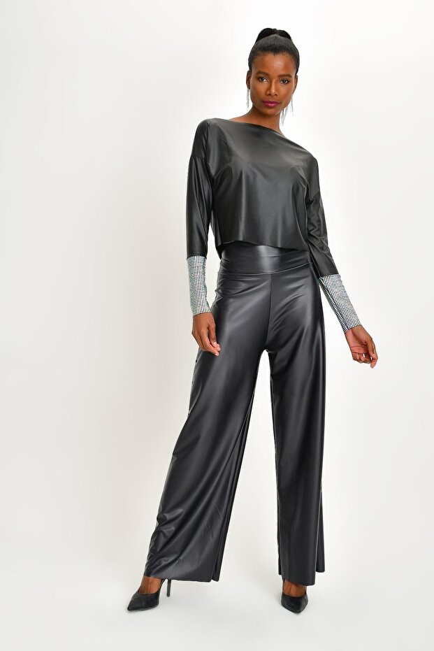 Kadın Deri Bluz - 2