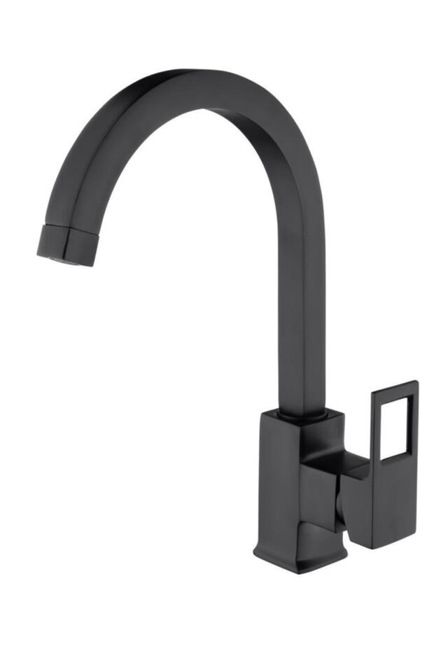 Trento Star High Body Black Square Kitchen Faucet