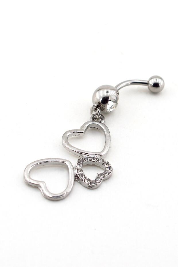 Sallantılı Kalpler Çelik Piercing P295 - 1