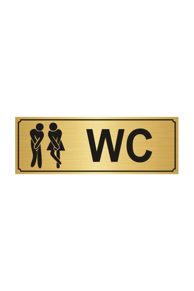 Wc Men Women Directional Sign 10 X 20 cm Adhesive Gold Color