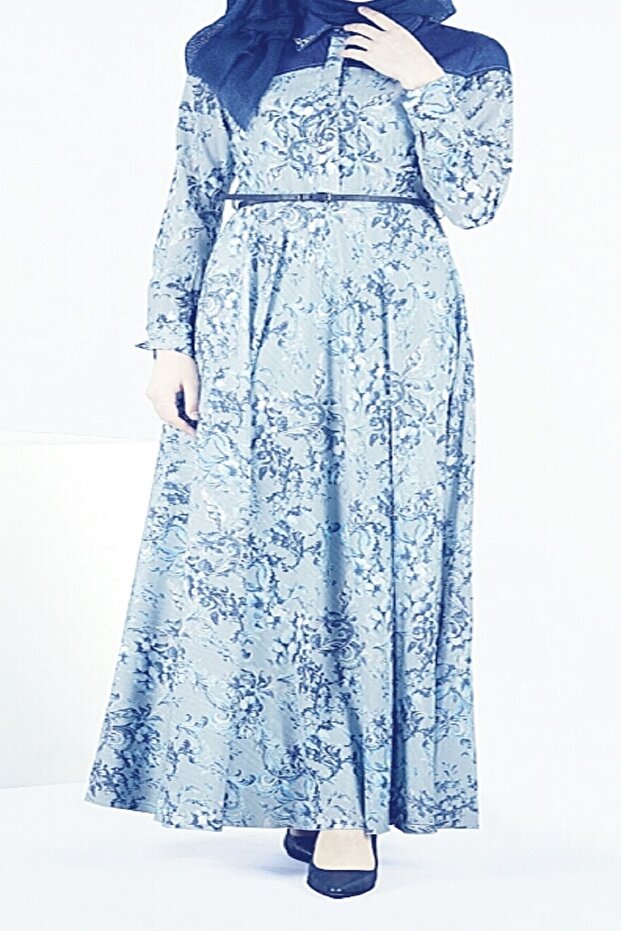 Kadın Mavi Elbise - 1