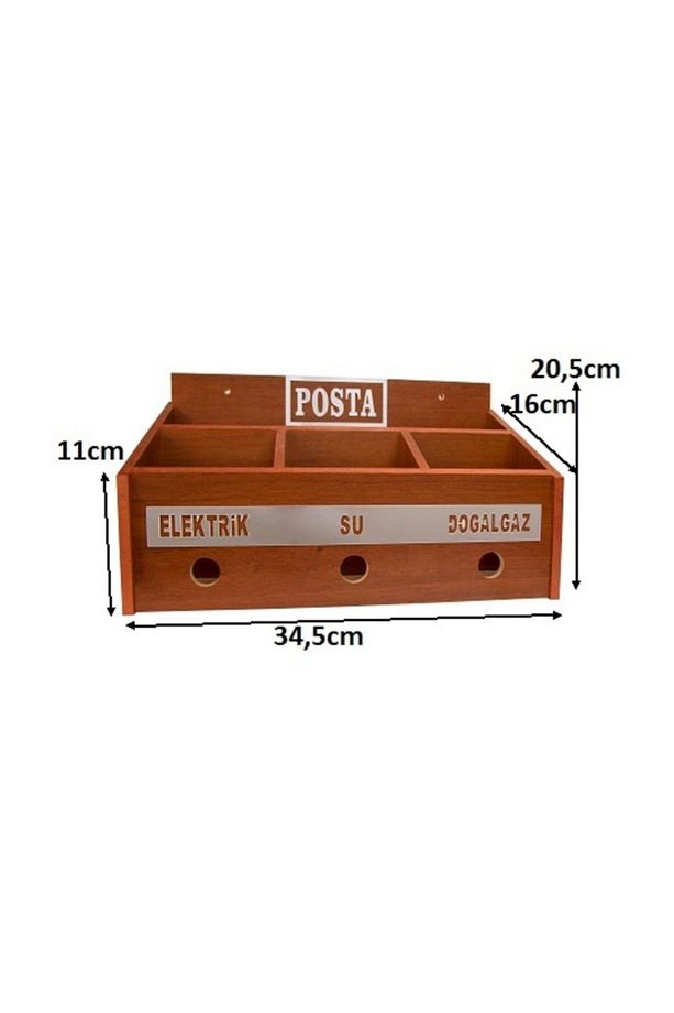 Ahşap Ortak Fatura Ve Posta Kutusu Ceviz - 2
