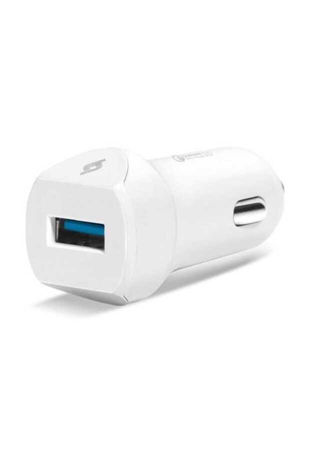 SpeedCharger QC 3.0 Serisi Type-C Kablolu Hızlı Araç Şarj Cihazı Beyaz - 2