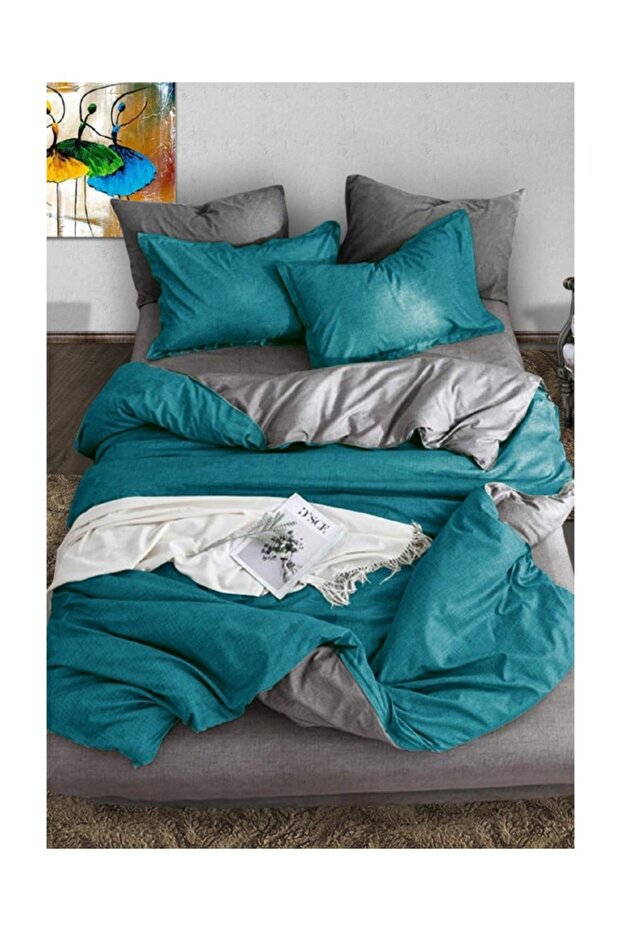 Fashion Deluxe 100% Cotton Double Duvet Cover Set Natural Cotton