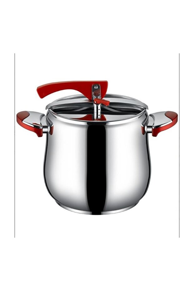 Çelik Düdüklü Tencere 8 lt. Kırmızı - 1