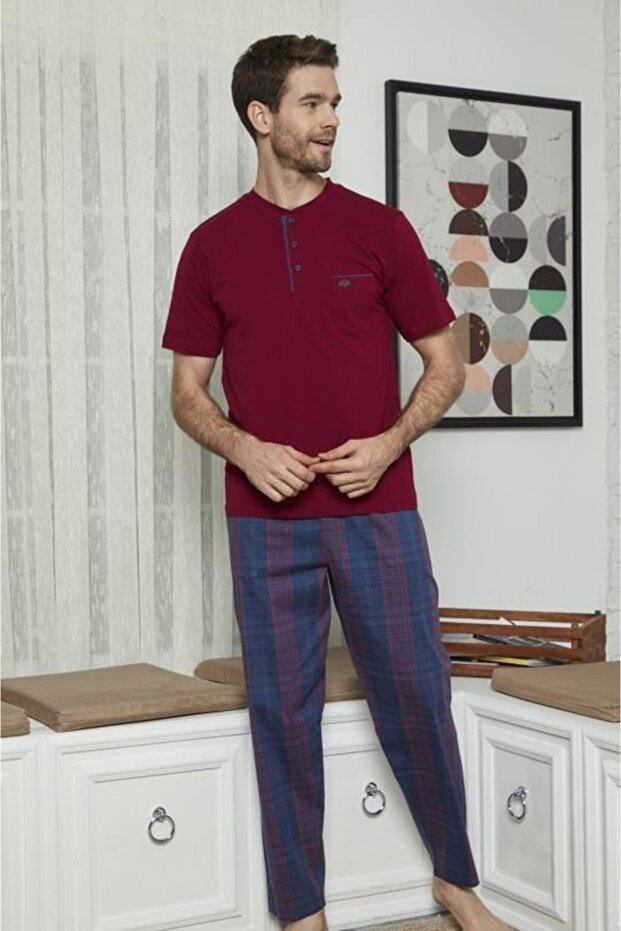 Short Sleeve Cotton Men's Sleepwear Sleepwear