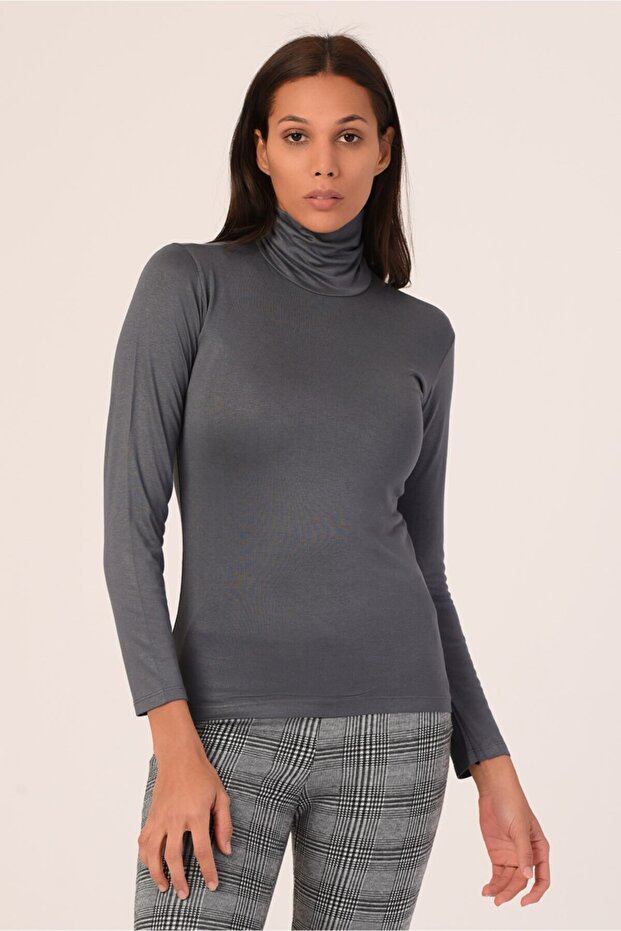 Full Fisherman Long Sleeve Viscose Smoked Bodysuit