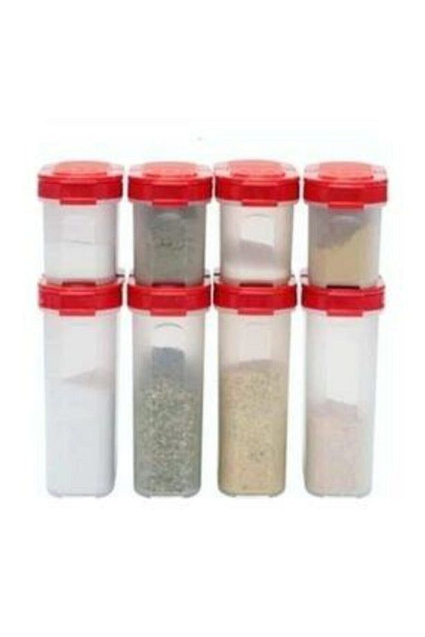 Baharatçık Set 8'li Set ( 4 Büyük, 4 Küçük) Tupperware Kırmızı Renk - 1