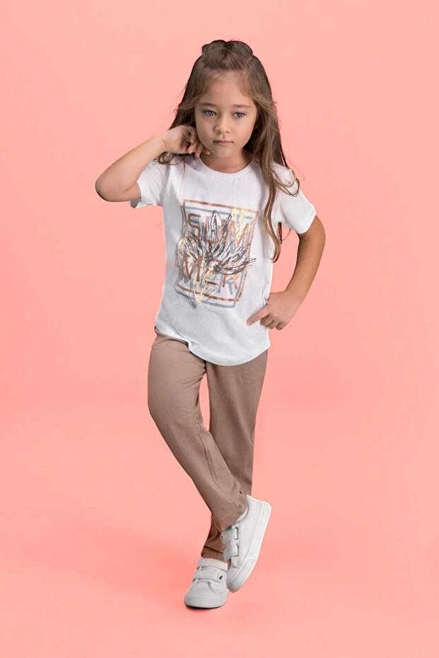 Sum Mer Cream Girl's Pajama Set