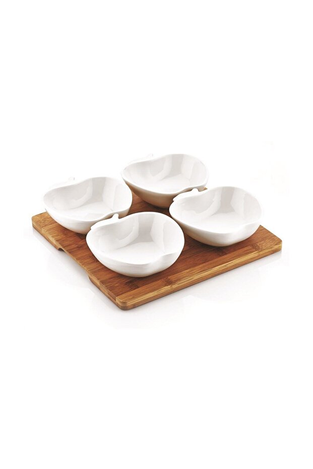 4'lü Bambu Elma Çerezlik 19548 - 1