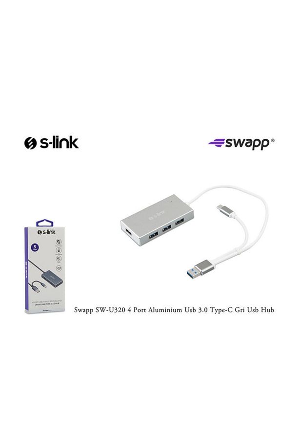 Swapp Sw-u320 4 Port Aluminium Usb 3.0 Type-c Gri Usb Hub - 1