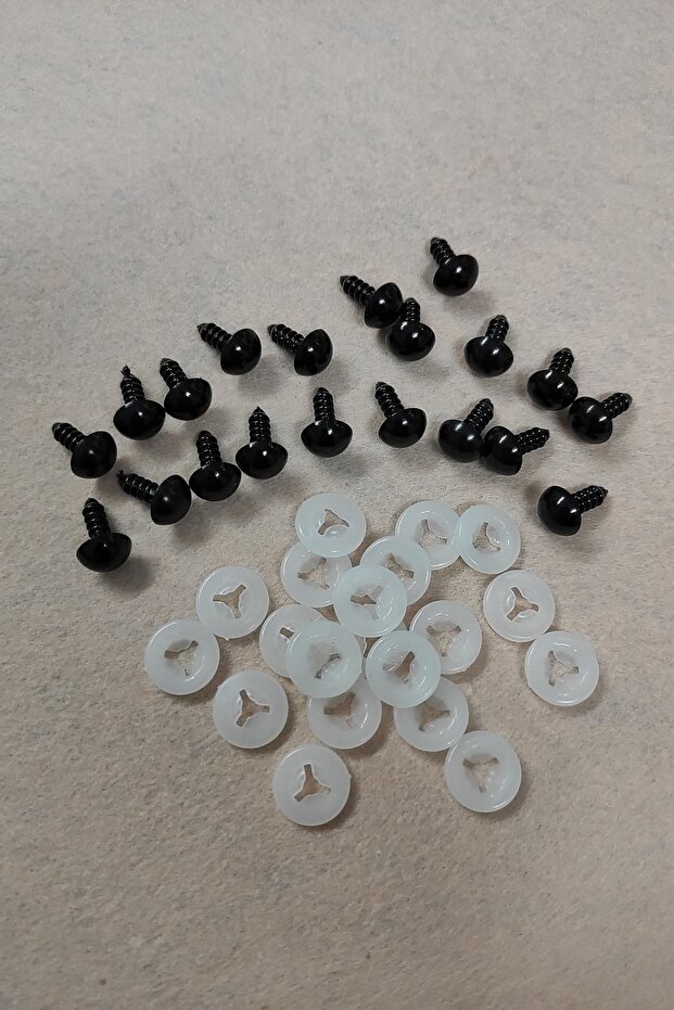 20 Pieces 10 mm Amigurumi Doll Black Screw Eye