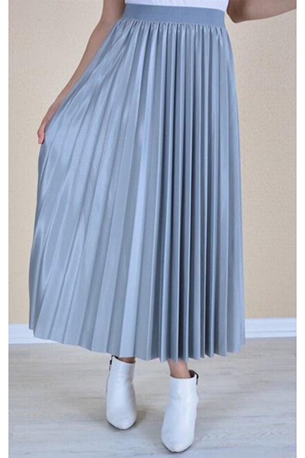 Deri Görünümlü Harika Piliseli Etek - 2