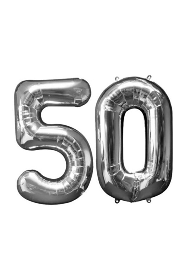 بالون فويل فضي بعمر 50 عامًا (76 سم)