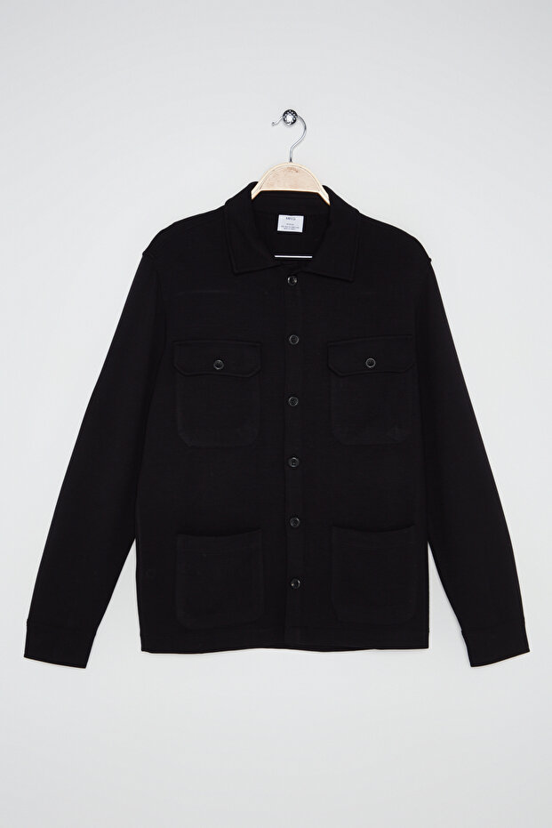 Erkek Siyah Sweatshirt - 1