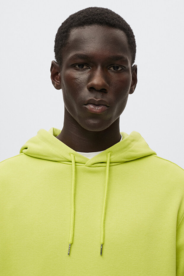 Erkek Lime Yeşili Sweatshirt - 5