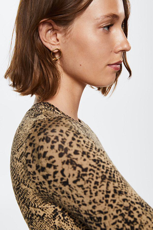 Kadın Koyu Camel T-Shirt - 6