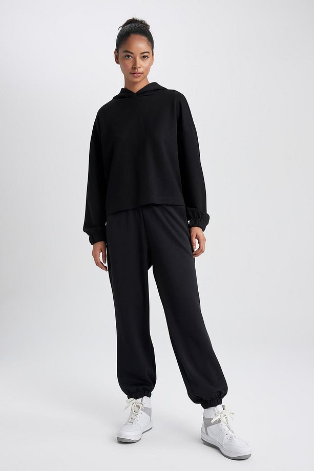 DeFactoFit Oversize Fit Çift Cepli Jogger Paça Standart Skuba Dalgıç Kumaş Pantolon - 1
