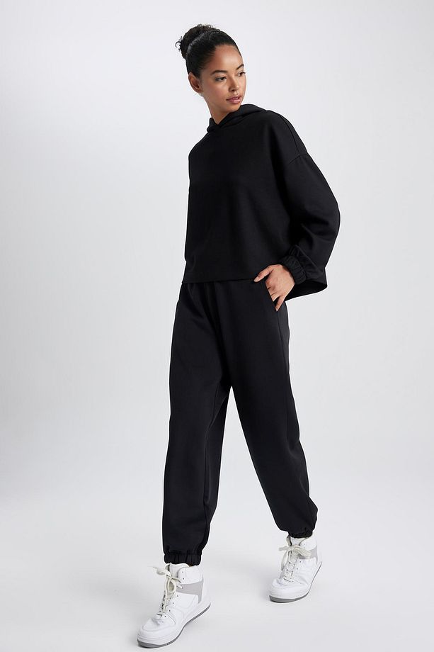 DeFactoFit Oversize Fit Çift Cepli Jogger Paça Standart Skuba Dalgıç Kumaş Pantolon - 3