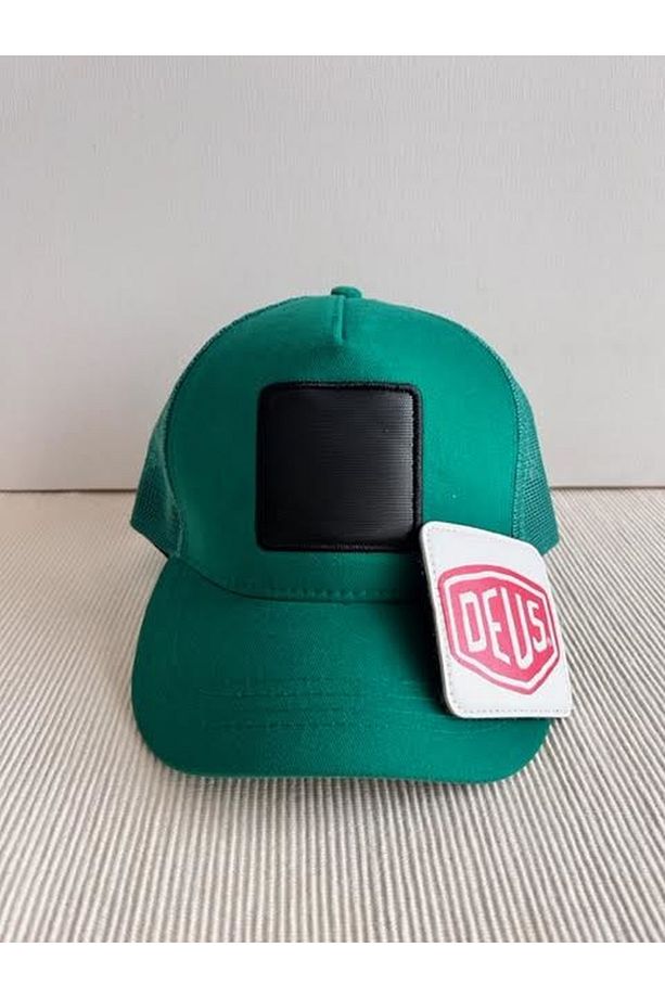 Deus Çıkarılabilir Logolu Ayarlanabilir Unisex Stickerlı Fileli Benetton Yeşili Şapka - 5