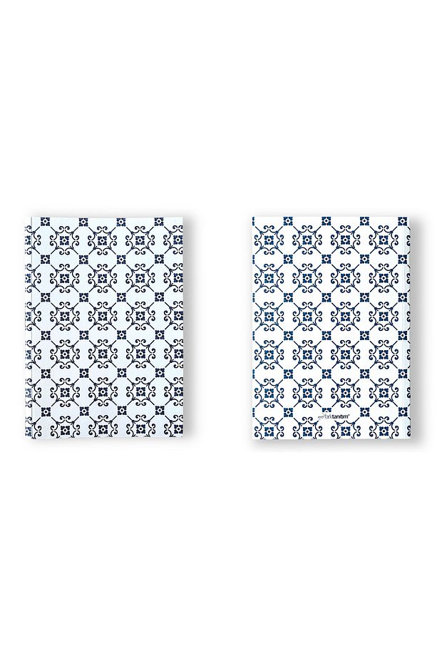 Amerikan Cilt, A5 Çizgisiz Defter, 64 Yaprak, 90gr.ıvorykağıt(MEDİTERRANEAN PATTERN KAPAK TASARIM İ) - 8