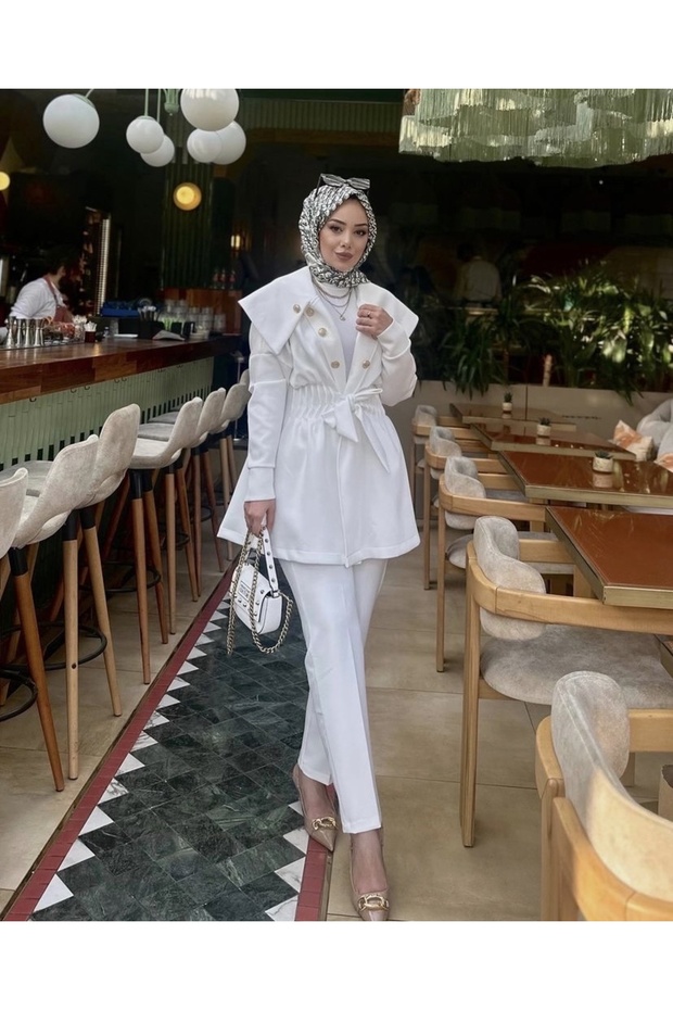 CUSTOM DESIGN GOLD BUTTONED SCUBA FABRIC JACKET - 2