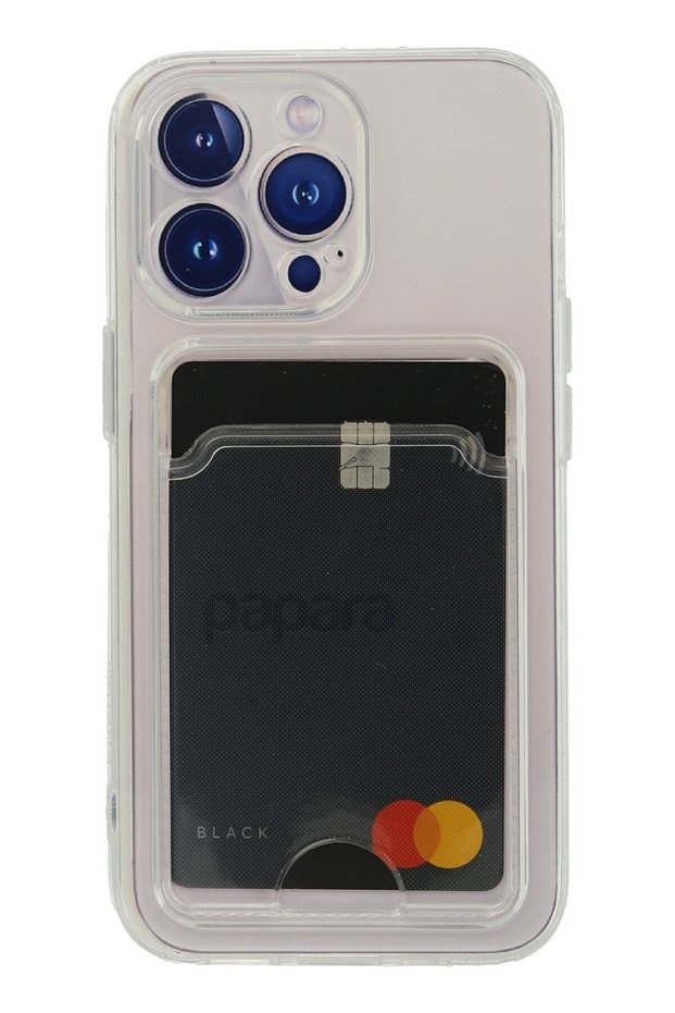 حافظة بطاقات شفافة متوافقة مع هاتف Iphone 13 Pro Max مع حماية للكاميرا