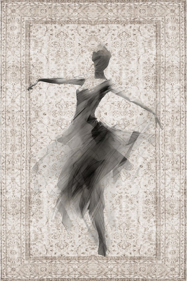 Mira Art Ballet Woman Figured Vintage Woven Base Decorative Carpet Mira 1474