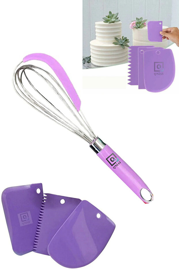 Stripping Whisk + 3-Piece Dough Cutting Set Egg Milk Flour Pastry Pastry Donut Dessert Hand Whisk