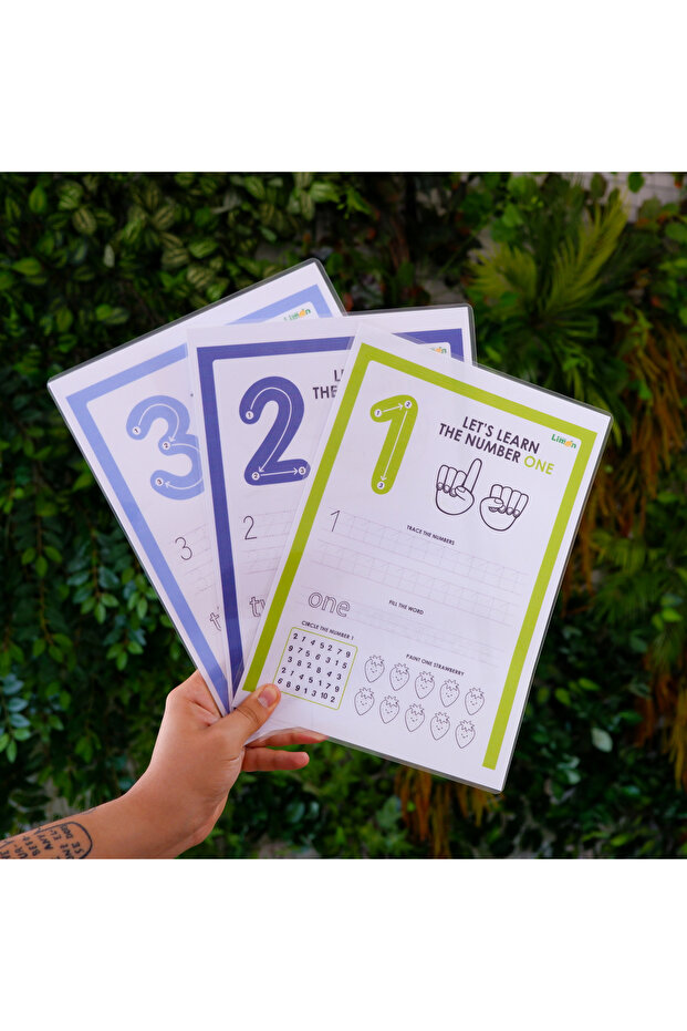 English numbers, preschool numerals, educational activities