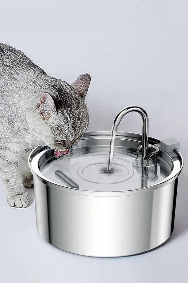 Aryuper Hareket Sensörlü 3.2 L Paslanmaz Çelik Kedi Köpek Için Su Pınarı Su Çeşmesi Su Sebili - 3