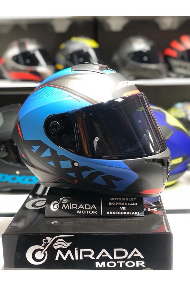 Draken Siyah-mavi Full Face Kask - 2