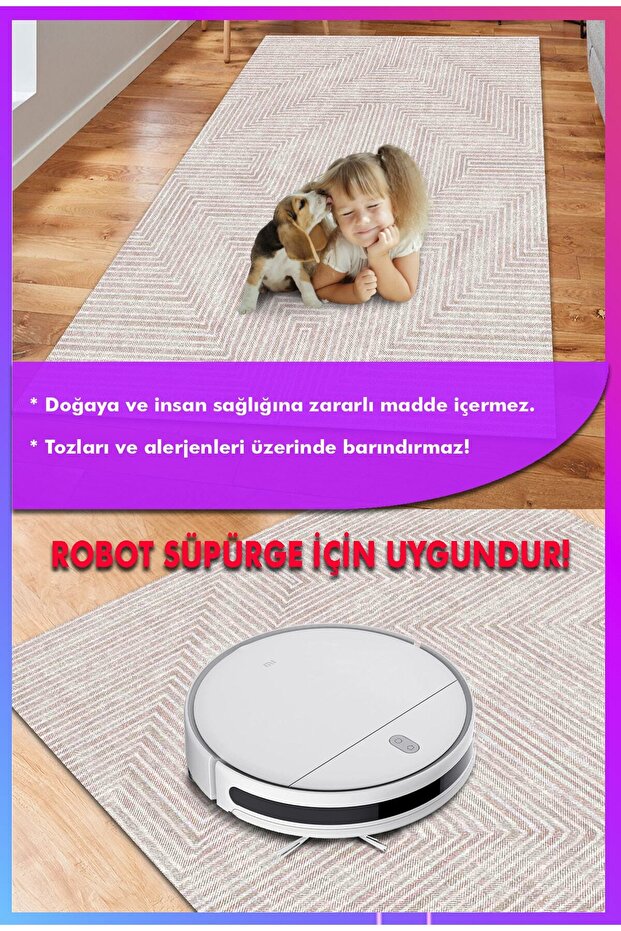 Tegan Dekoratif Kadife Özel Tasarım , Pamuk Taban ,kaydırmaz ,yıkanabilen , Antibakteriyel Halı - 2