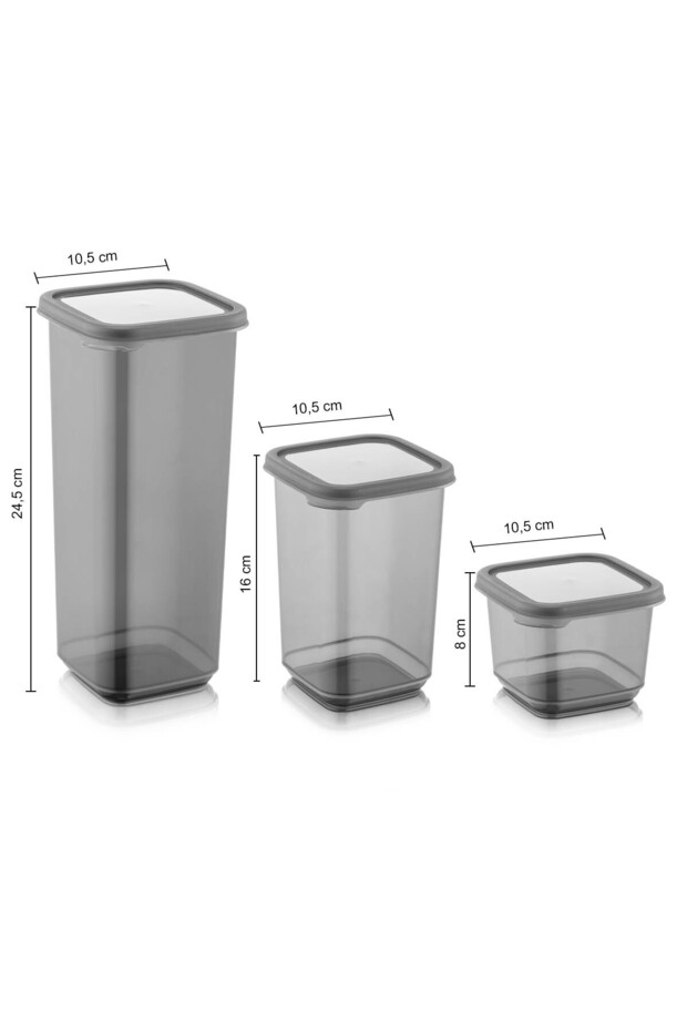 24-Piece Elisa Spice Box Erzak Storage Container - Square Spice Set with Lid 8x0.50 Lt-1,10 Lt-1,70 Lt - 4