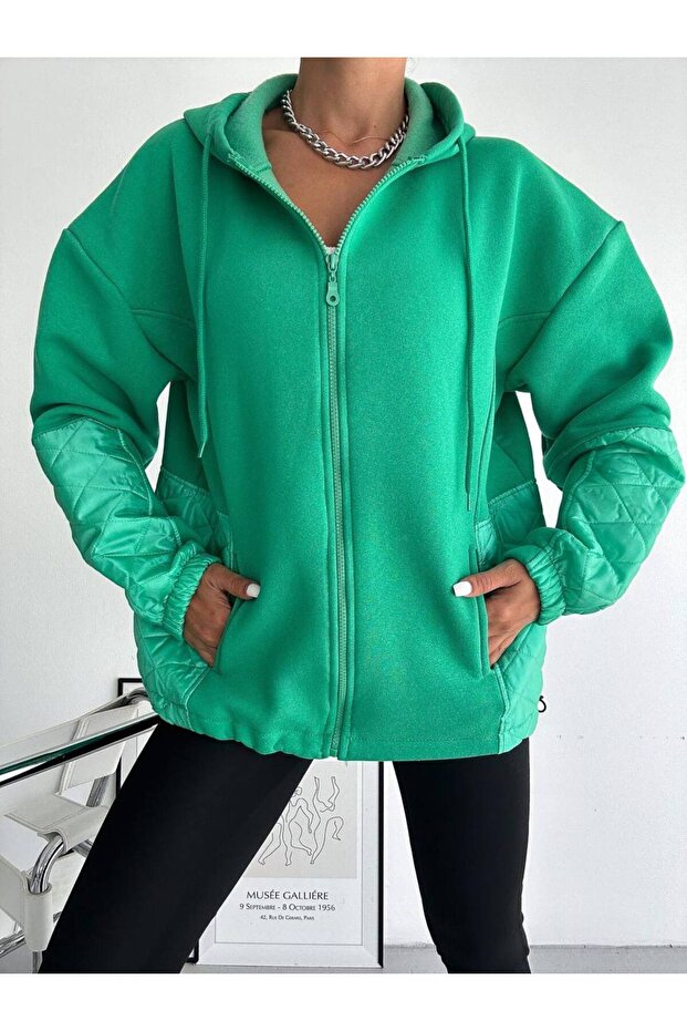 Kapitone Garnili Fermuarlı Sweaters - 1