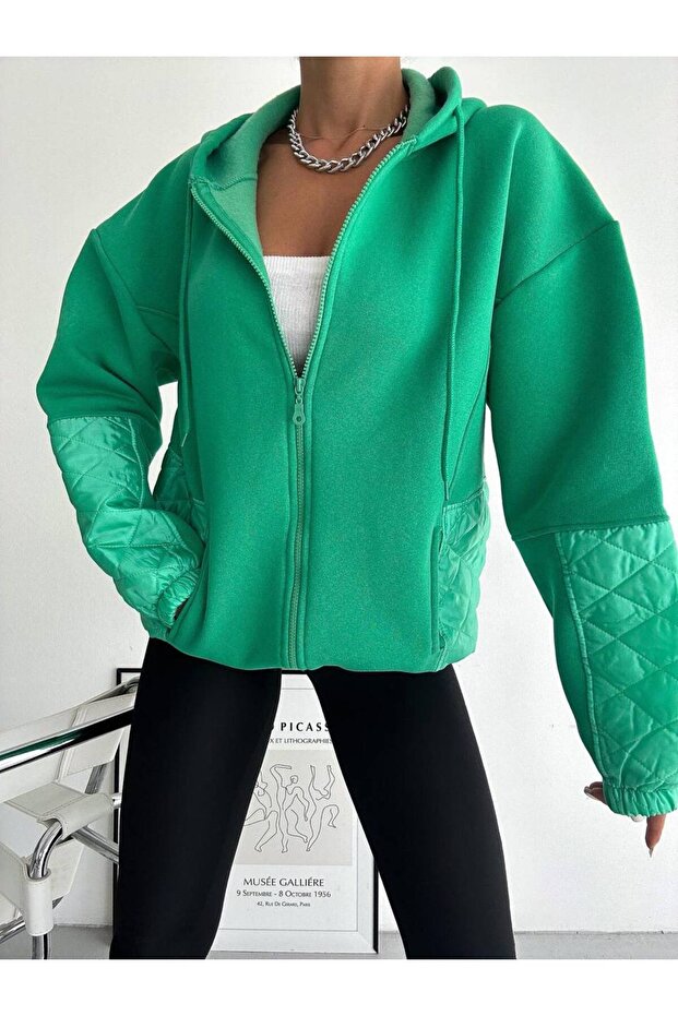 Kapitone Garnili Fermuarlı Sweaters - 2